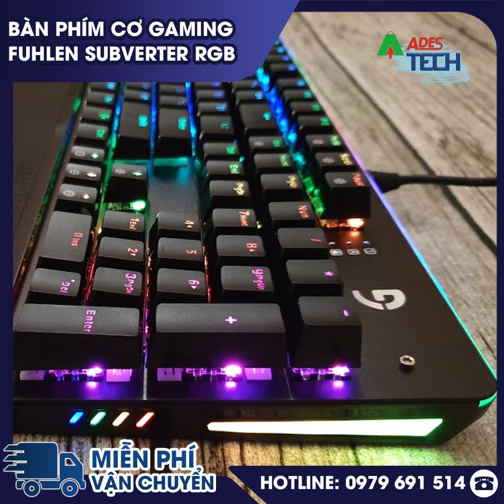 Bàn phím cơ gaming Fuhlen Subverter RGB - BẢO HÀNH 24 THÁNG - Bàn phím cơ quang học đèn LED RGB