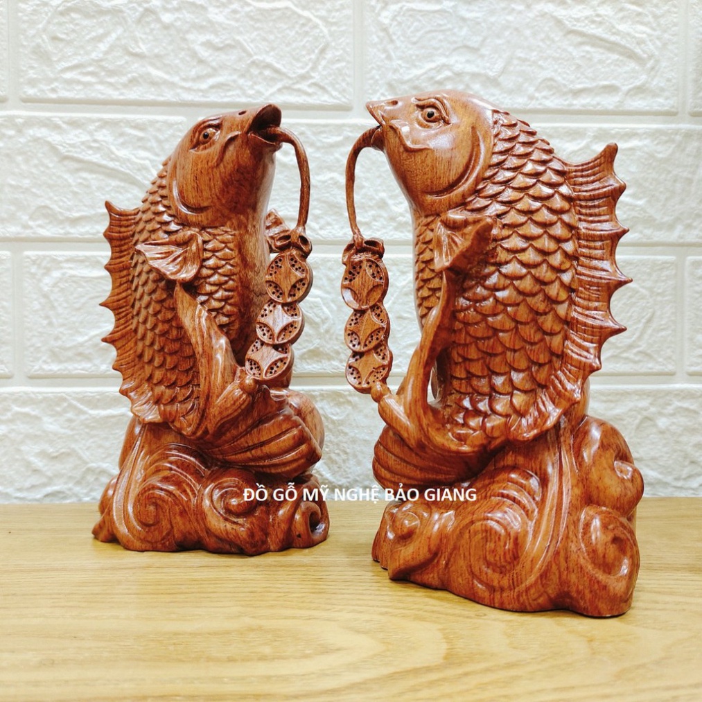 Cặp cá song ngư gỗ hương