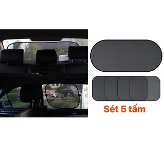 combo 5 miếng che nắng ô tô màu đen