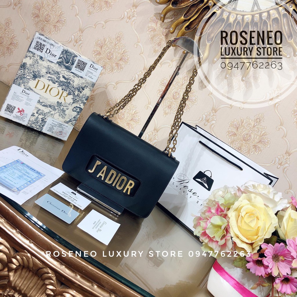Túi JADIOR SIÊU CẤP BẢN ĐẸP, NÉT NHẤT ‼️ fullbox , túi vải , card, bill màu đen khoá vàng đồng, xích khắc CD