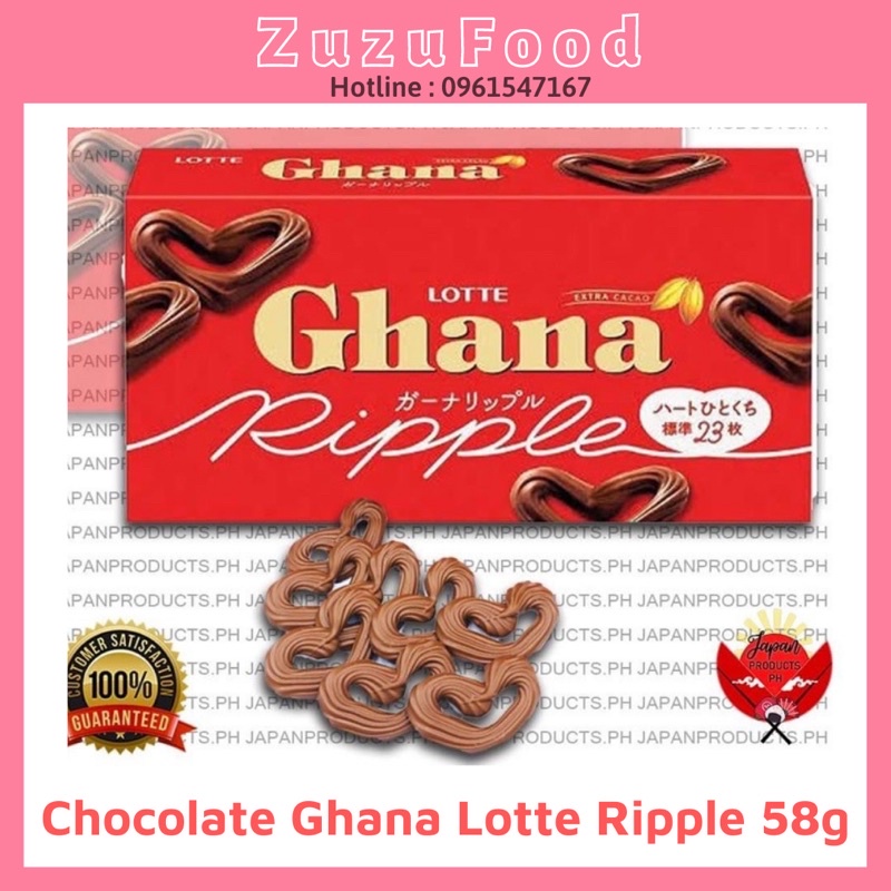 [FREE SHIP] Chocolate Ghana Ripple 23 Viên Lotte Nhật