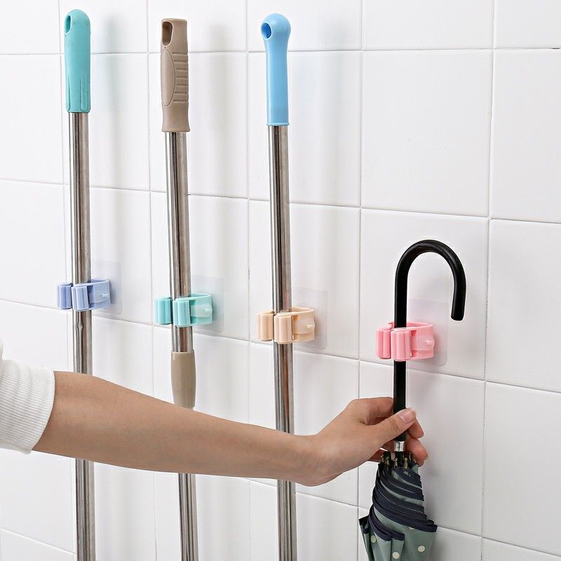 Móc Dán Tường Treo Chổi Treo Cây Lau Nhà Đa Năng Gọn Gàng