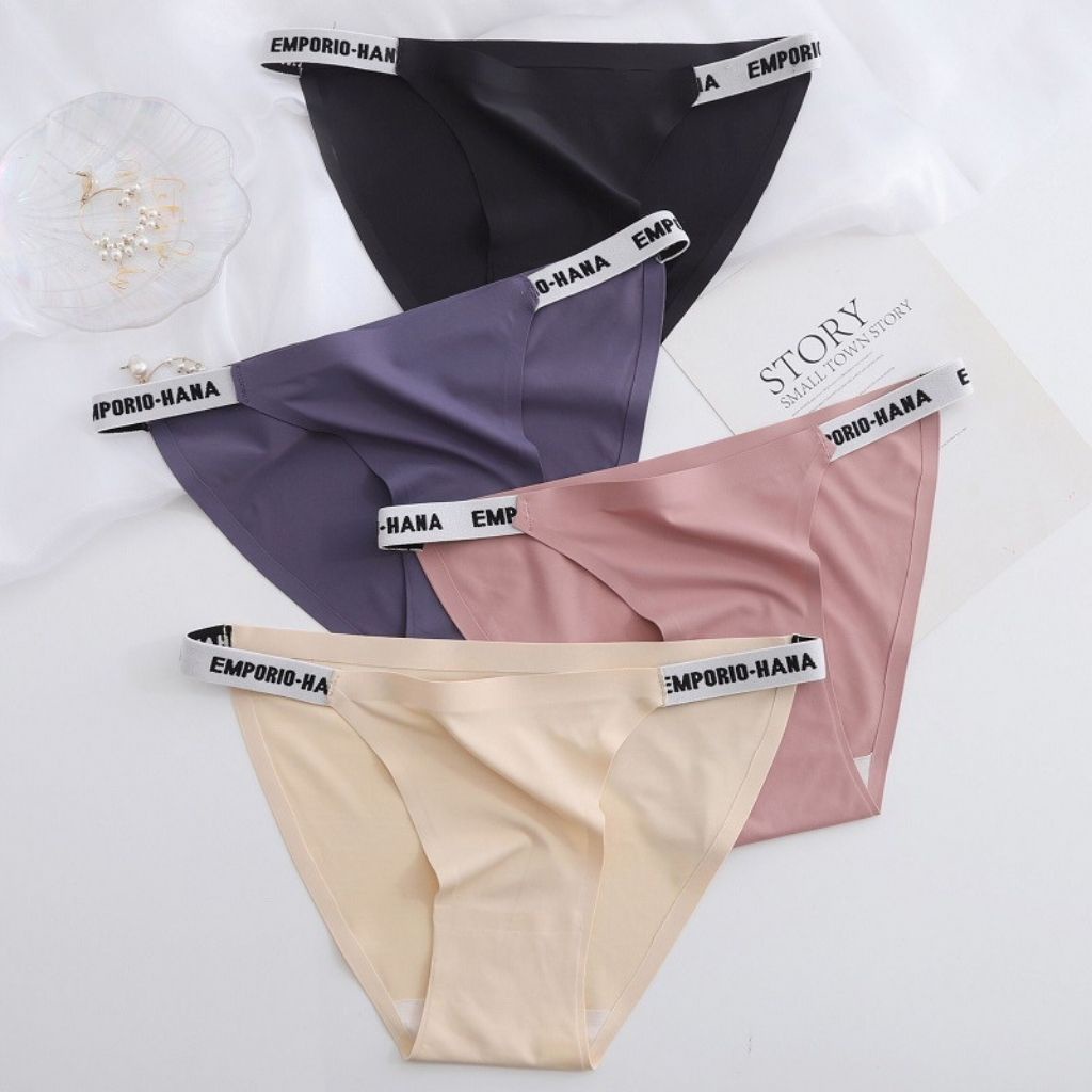 Quần lót nữ thun lạnh đúc su cao cấp không đường may chun hông in chữ gợi cảm và sexy DEVARI L013
