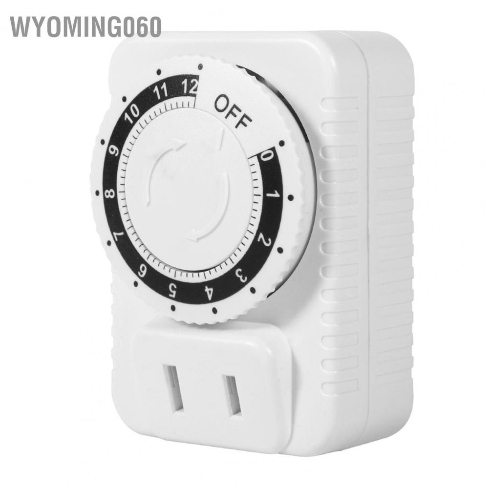 Wyoming060 1Pc 12 giờ Cơ điện Thời gian cắm tường Công tắc hẹn đếm ngược kỹ thuật số