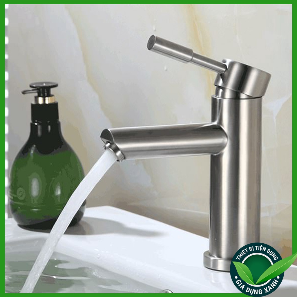 Vòi Lavabo inox 304 mờ cao cấp, cấp nước Nóng/Lạnh, van đĩa Ceramic chống rò nước cực tốt
