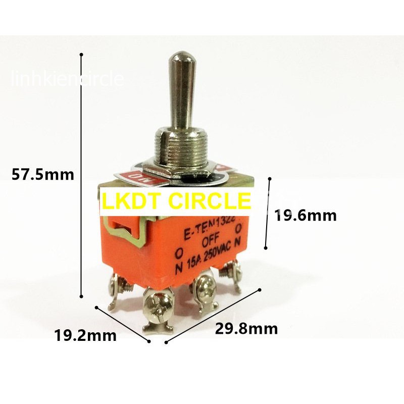 Công tắc đảo chiều motor DC công tắc gạt 6 chân ON OFF ON 15A 250VAC công suất tối đa 250W - LK0063