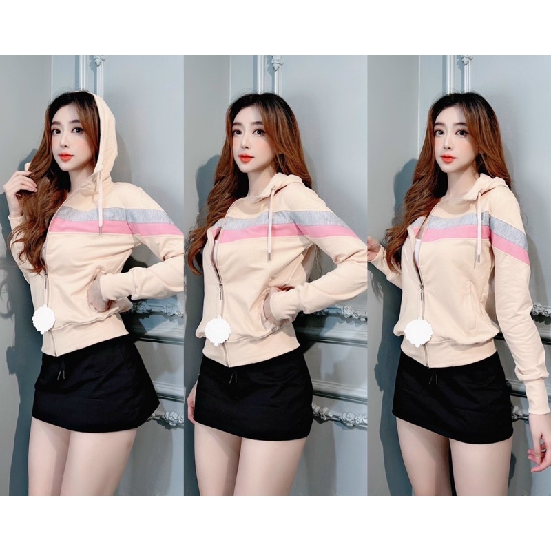 Áo khoác da cá phối màu hàng 6 túi cao cấp