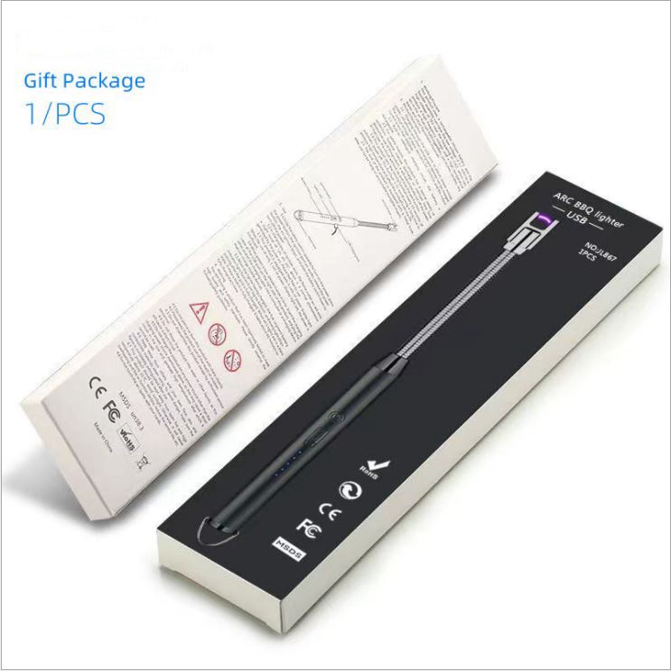 Phụ Kiện Đốt Nến Thơm Cao Cấp Hiển Thị Pin Sạc Điện Qua USB màu đen - Bật Mồi Lửa Cho Nến Fullbox.