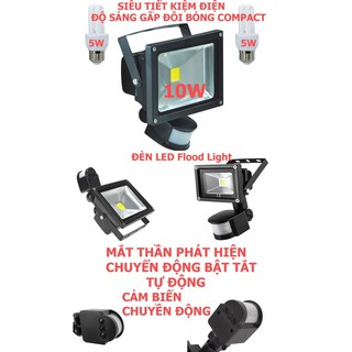 Đèn pha led cảm ứng chống trộm  10W