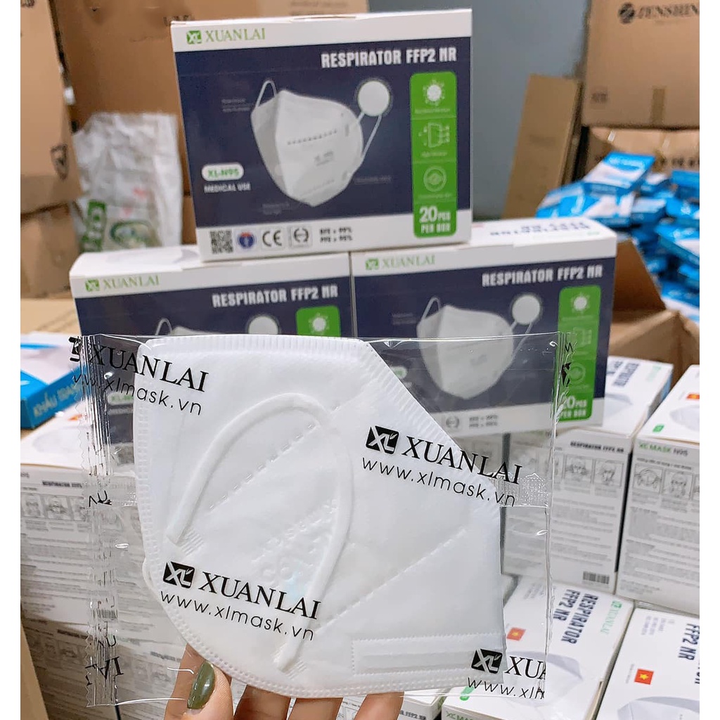 1 thùng khẩu trang N95  2 lớp lọc kháng khuẩn thương hiệu XL mask - Xuân Lai