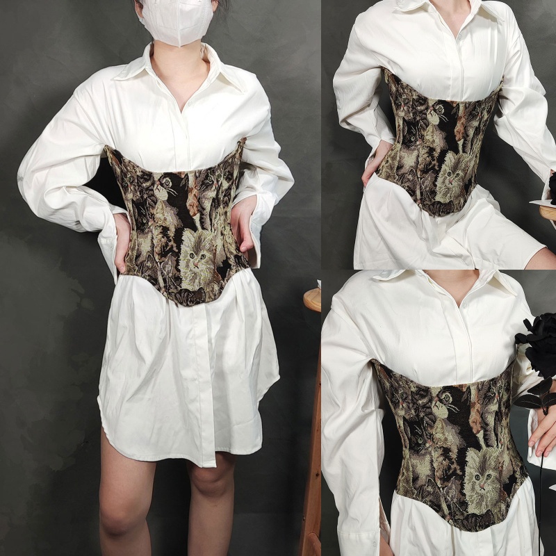 Áo Lửng Sát Nách Có Dây Cột In Họa Tiết Tranh Sơn Dầu Cổ Điển Cho Nữ