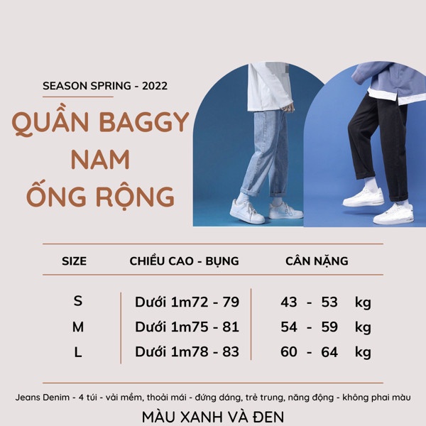 Quần jean bò baggy Basic ống suông rộng nam A.M Clothes -  phong cách Hàn Quốc Ullzang thời trang đường phố 2022