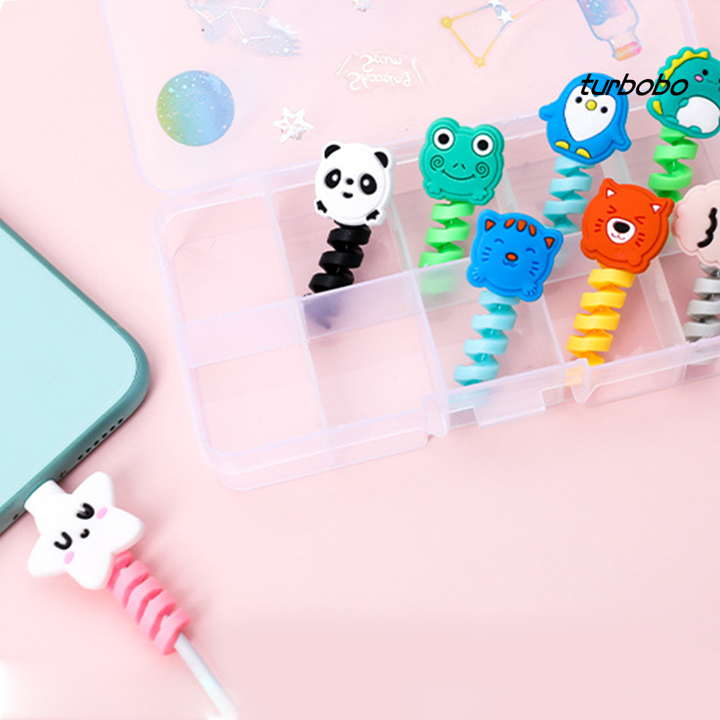 Set 2 Phụ Kiện Bảo Vệ Đầu Dây Cáp Sạc Hình Động Vật Xinh Xắn