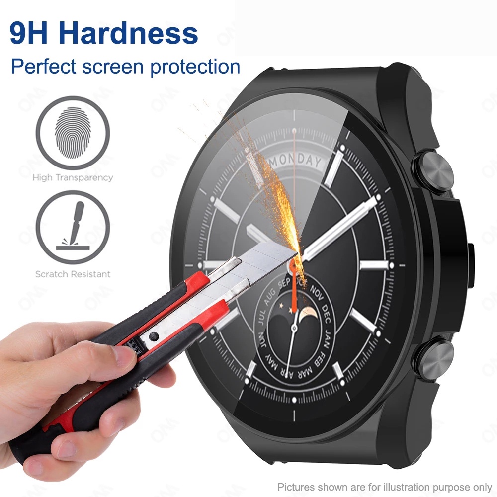 1 Ốp Bảo Vệ Đồng Hồ Thông Minh Xiaomi Watch S1 Bằng PC Cứng Mặt Kính Cường Lực Chống Trầy Chống Thấm Nước