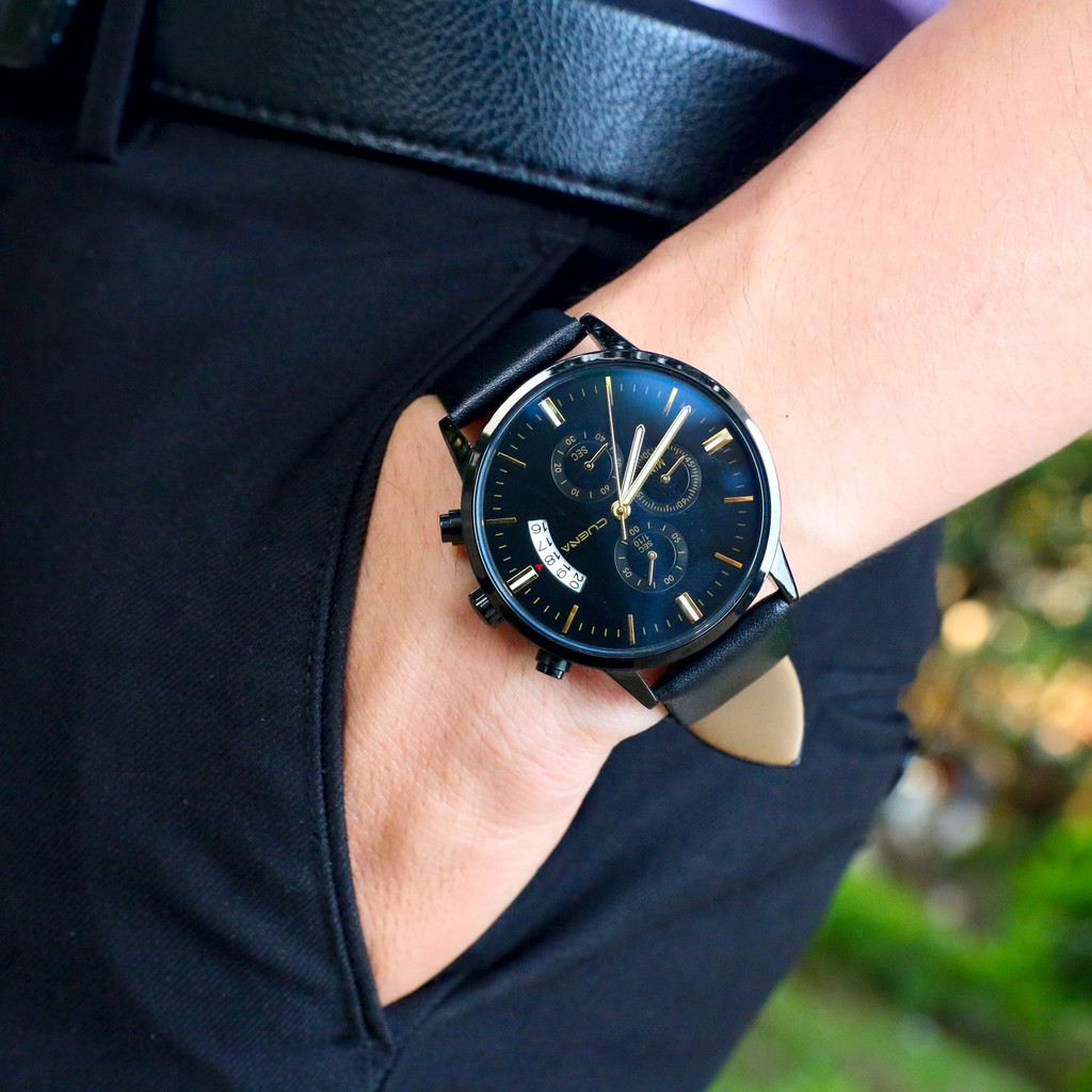 [SIÊU QUÀ TẶNG- CHỈ HÔM NAY] Đồng hồ nam CUENA DÂY DA CAO CẤP - Tặng 1 Pin Dự Phòng + 1 VÍ DA NAM Sang Trọng - (CUEA1KV) | BigBuy360 - bigbuy360.vn