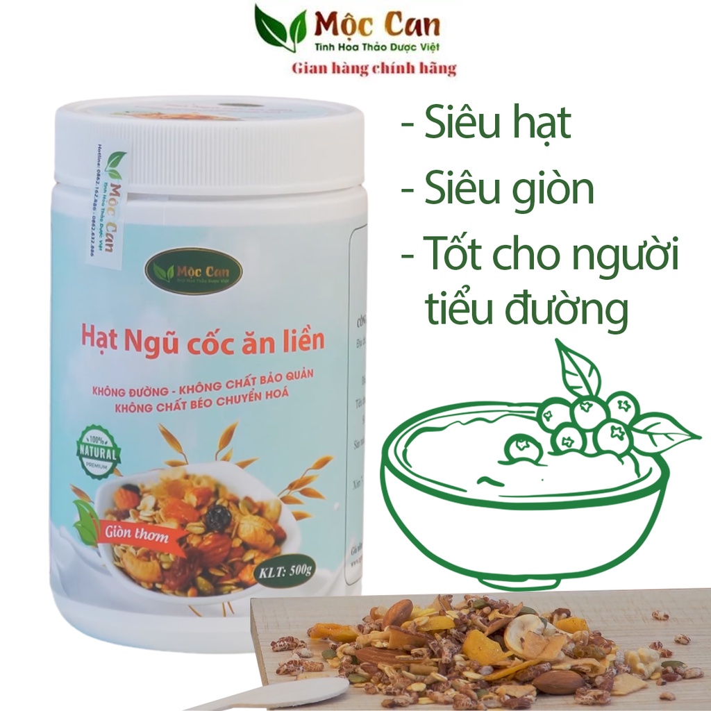 Ngũ cốc Granola hạt giảm cân ăn kiêng ăn sáng Mộc Can hộp 500g tốt cho người tiểu đường