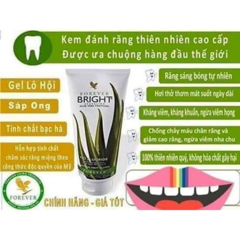 Forever Bright Toothgel 028 Flp |Kem Đánh Răng Lô Hội, Aloe Vera