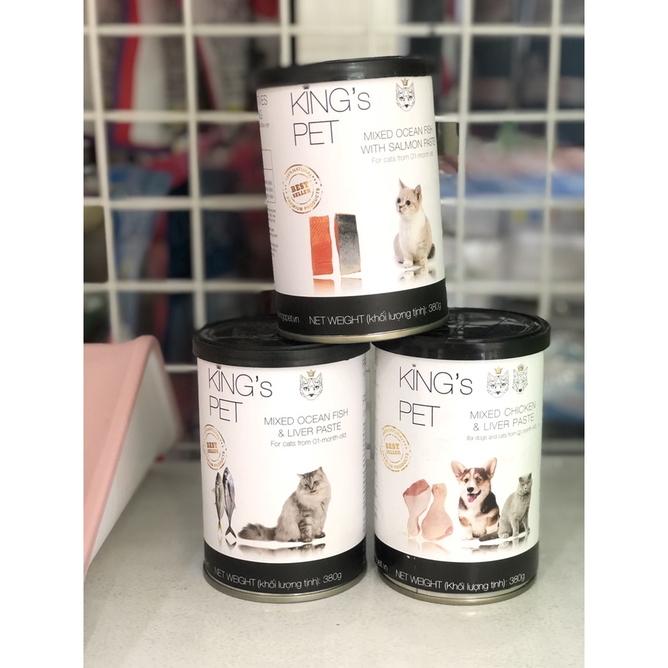 PATE KING PET CHO CHÓ MÈO NHIỀU VỊ - 380G