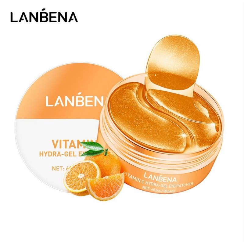 Mặt nạ mắt LANBENA Hygra gel chưa vitamin c và colagen giúp làm dưỡng ẩm làm sáng quầng thâm và ngăn ngừa nếp nhăn 60cái