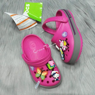 bỏ Dép sục crocsband kids màu hồng sen - tặng kèm jibbitz