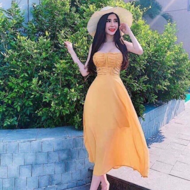 Đầm maxi nhúng ngực