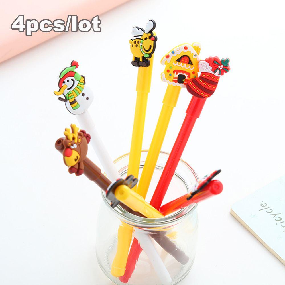 JONYE Bộ 4 Bút Mực Gel Nhiều Màu Sắc Phong Cách Giáng Sinh