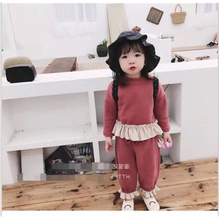 Bộ nỉ bông 2 lớp bé gái quảng châu có video thật
