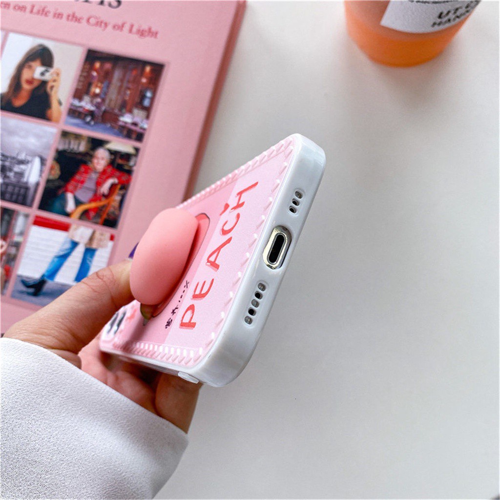 Ốp Điện Thoại Silicon Mềm Họa Tiết Quả Đào Hoạt Hình Cho IPhone SE 2020 12 11 Pro Max X Xr Xs Max 8 7 6 6s Plus