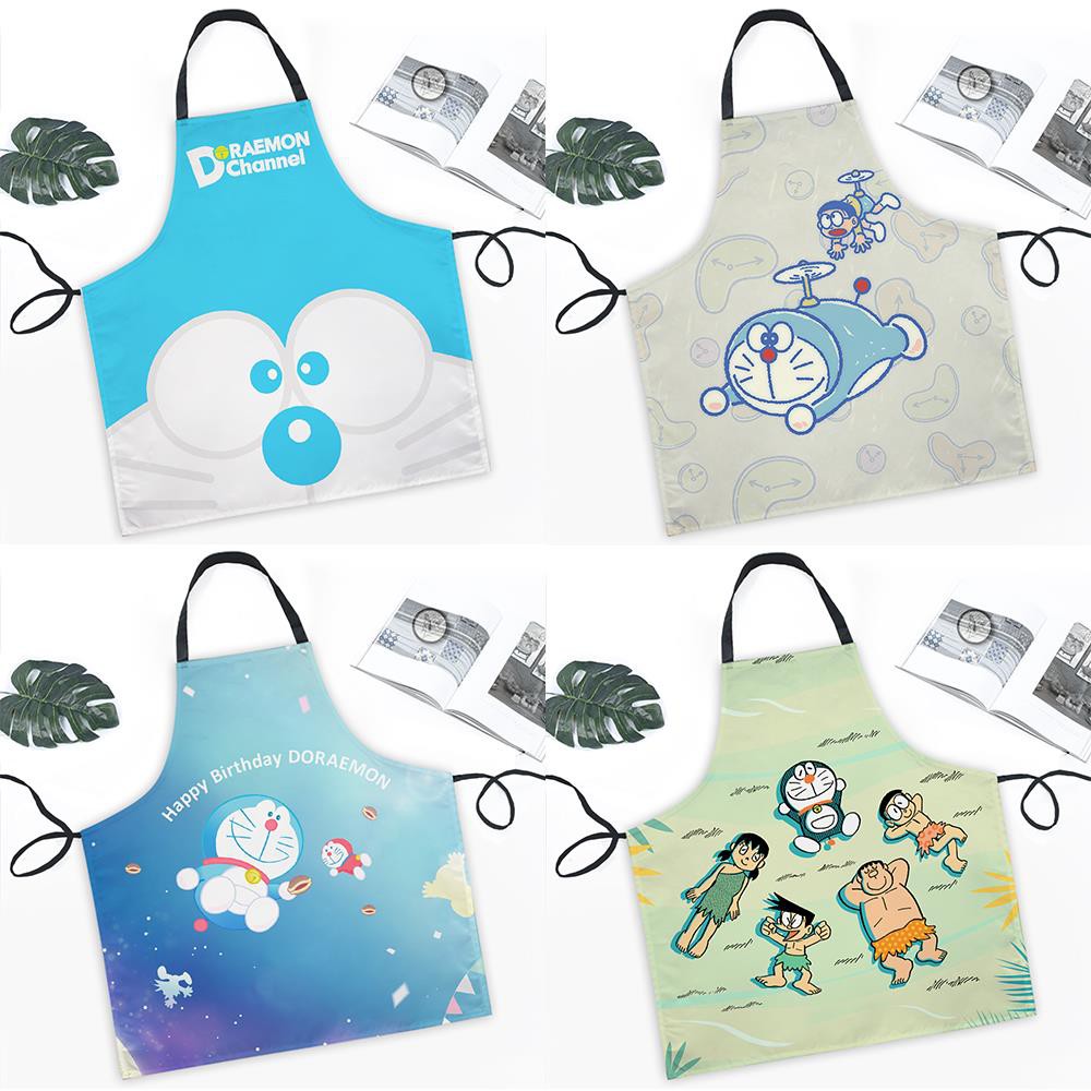 Tạp Dề In Hình Mèo Máy Doraemon Đáng Yêu Cho Gia Đình