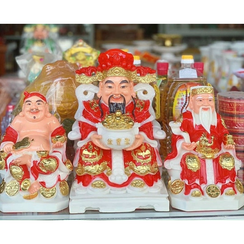 Bộ 3 ông phát lộc - tài địa đá màu đỏ