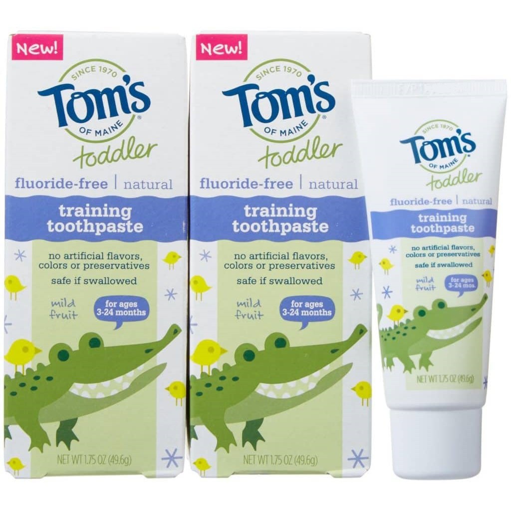 Kem đánh răng hữu cơ, nuốt được cho bé từ 3 tháng tuổi Tom’s of Maine Toddler fluoride-free, sản xuất tại Mỹ 49,6g