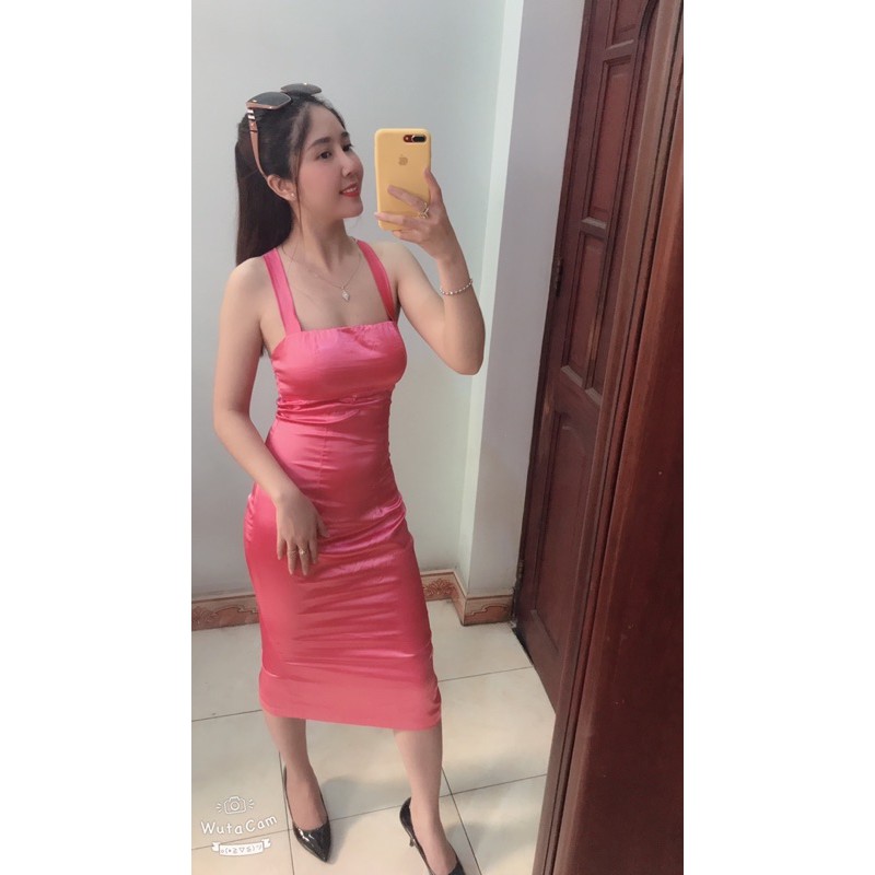 Đầm body hai dây chéo lưng
