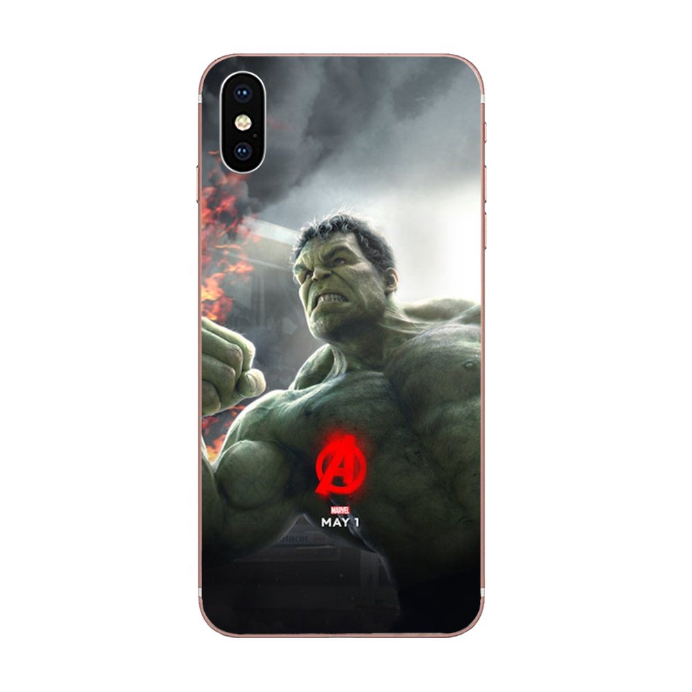 Ốp Điện Thoại Tpu Họa Tiết The Avengers Hulk Iron Man Dễ Thương Cho Samsung Galaxy A10 A20 A20E A3 A40 A5 A50 A7 J3 J5 J6 J7 2016 2017 2018