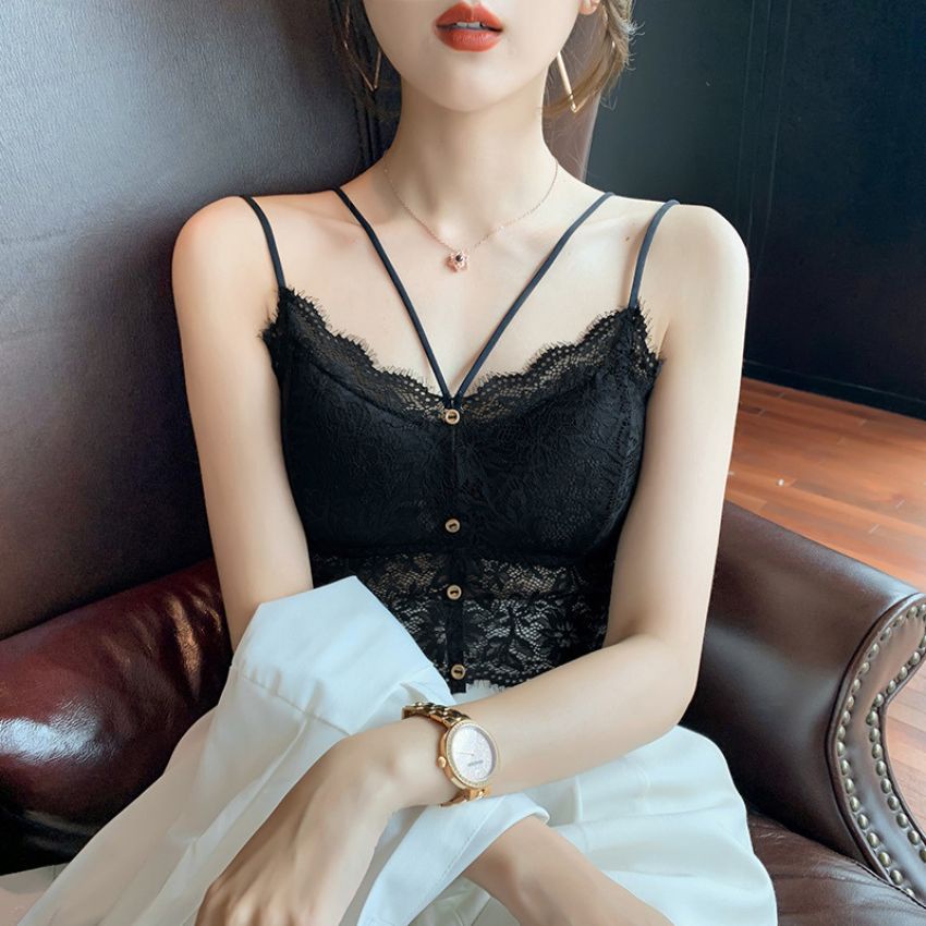 Áo bra ren 2 dây Cao Cấp,Bralette ren kèm đệm mút mỏng nâng ngực quyến rũ, bất kể đen huyền bí hay trắng tinh khôi B7252