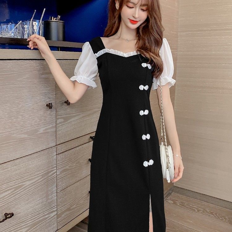 Đầm Sườn Xám Tay Lửng Ôm Dáng Gợi Cảm Theo Phong Cách Retro Dành Cho Nữ