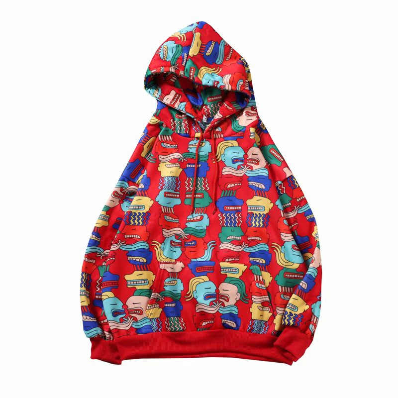 Áo hoodie dáng rộng có mũ trùm đầu in họa tiết hoạt hình đơn giản thời trang | BigBuy360 - bigbuy360.vn