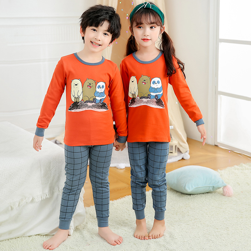 1 Bộ Đồ Ngủ Cotton Họa Tiết Hoạt Hình Cho Bé