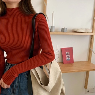 Áo len cổ 3 phân gân nhỏ mềm mại