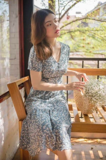 VÁY MAXI HOA NHẸ NHÀNG HÀN QUỐC