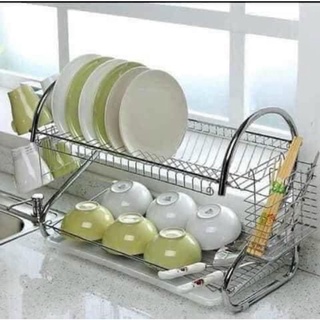 Kệ úp bát 2 tầng inox