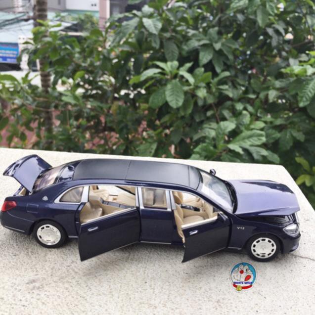 [freeship]] Xe mô hình Mercedes Maybach S600 Pullman tỉ lệ 1:32, cấu tạo kim loại, dùng pin, có âm thanh, ánh sáng