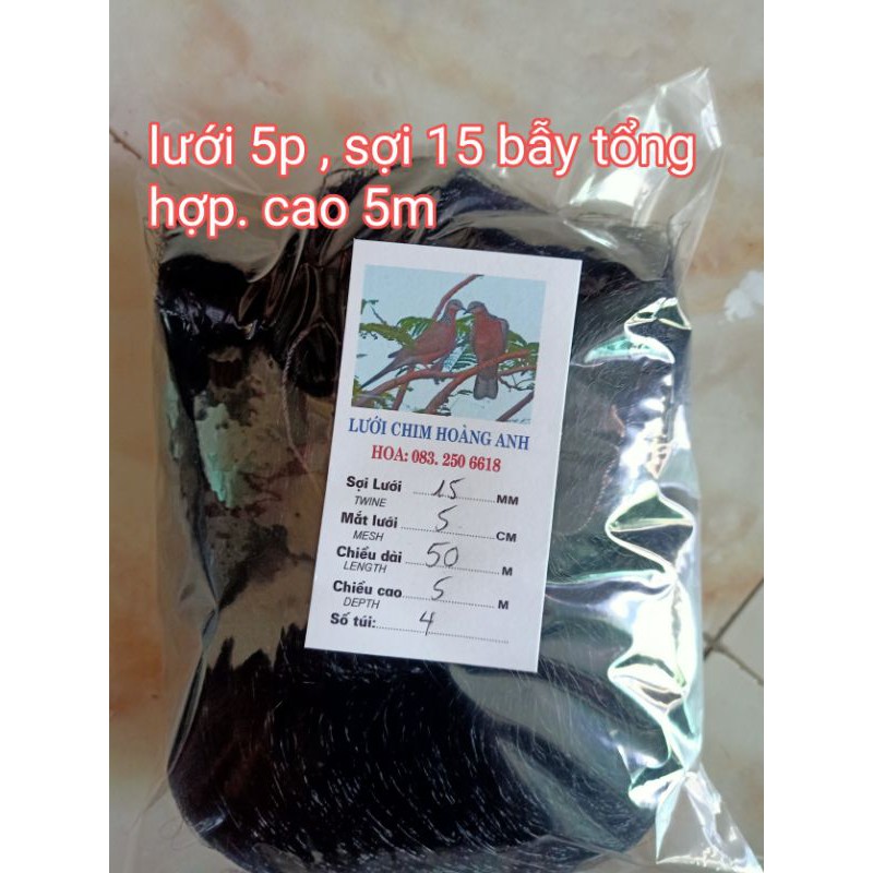 Lưới bẫy chim tổng hợp 5p cao 5m hàng cao cấp