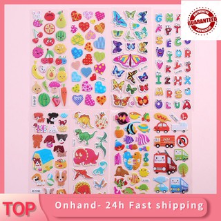 Bong bóng 3D nổi Sticker động vật hoạt hình không thấm nước Đồ chơi trẻ em tự làm cho trẻ em Bé trai bé gái