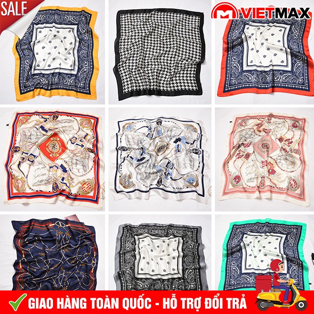 💎 Khăn Turban Lụa Satin Buộc Tóc, Quàng Cổ, Đội Đầu, Quấn Túi Xách, Làm Thắt Lưng Đa Năng (70x70cm)