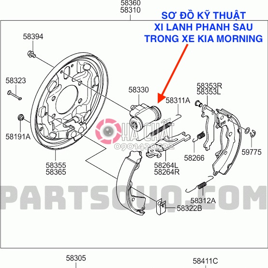 Xi lanh phanh sau KIA MORNING 🚘 Nhập khẩu chính hãng HÀN QUỐC 🎯 Bảo hành 100% là hàng chính hãng - Heo thắng sau