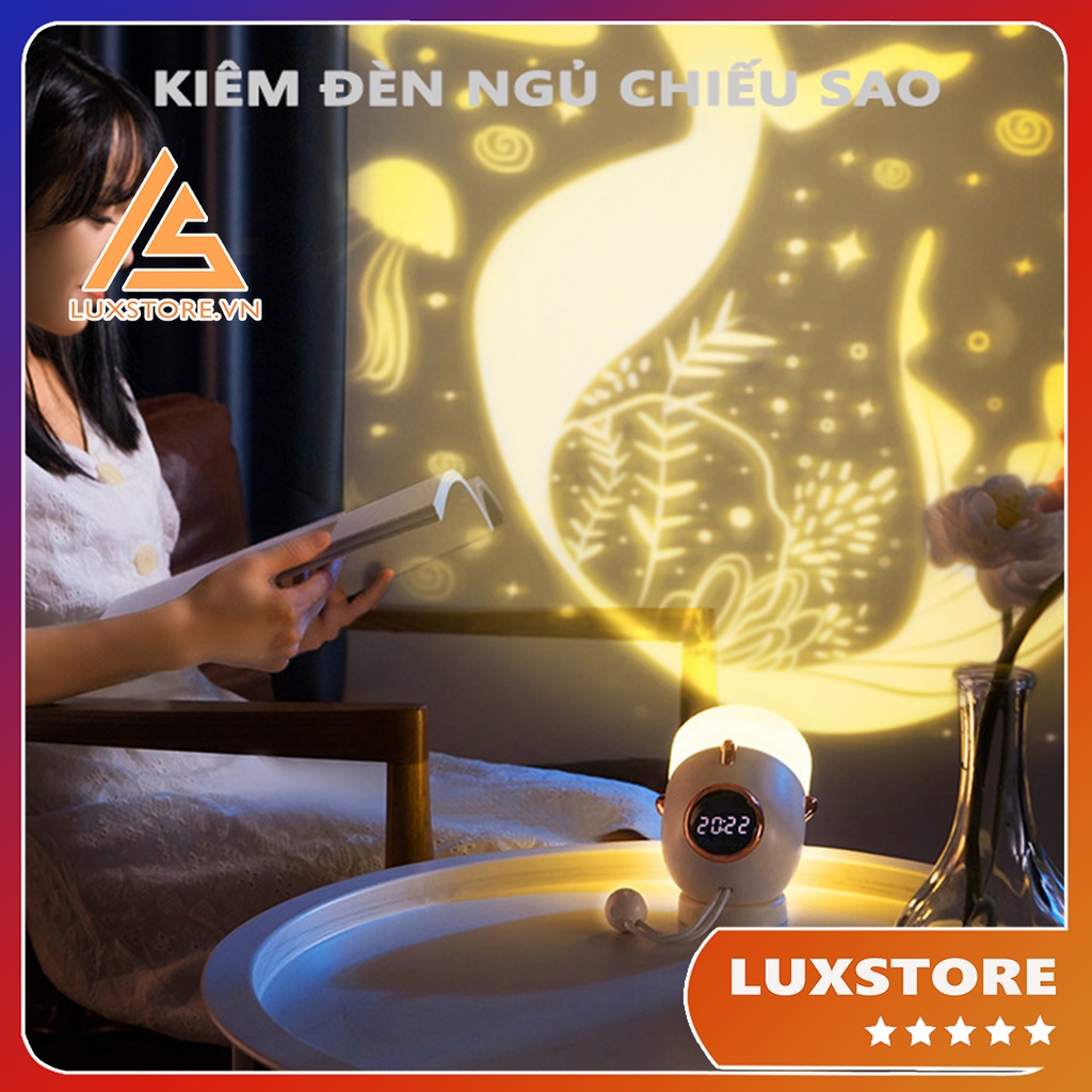 ĐỒNG HỒ ĐỂ BÀN PHI THUYỀN KHÔNG GIAN KIÊM ĐÈN NGỦ CHIẾU SAO – LUXSTORE