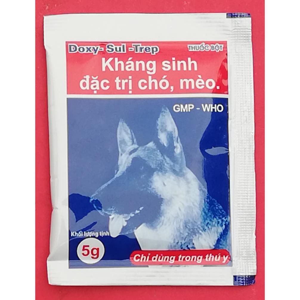 Hanpet.GV- 1 gói Doxy- Sul- Trep 5g cao cấp chuyên dùng cho chó và mèo