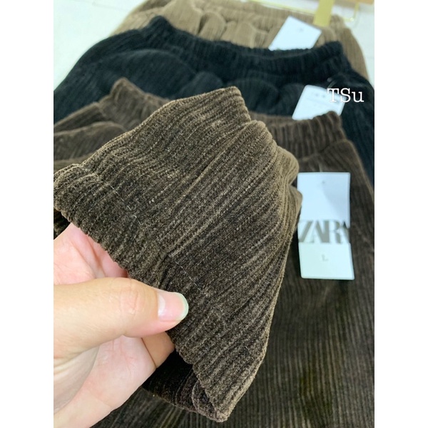 Quần baggy nhung chân xếp ly-hang qchau