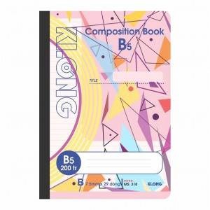 Sổ kẻ ngang may dán gáy Composition book KLONG B5 200 trang 58/92; MS: 318