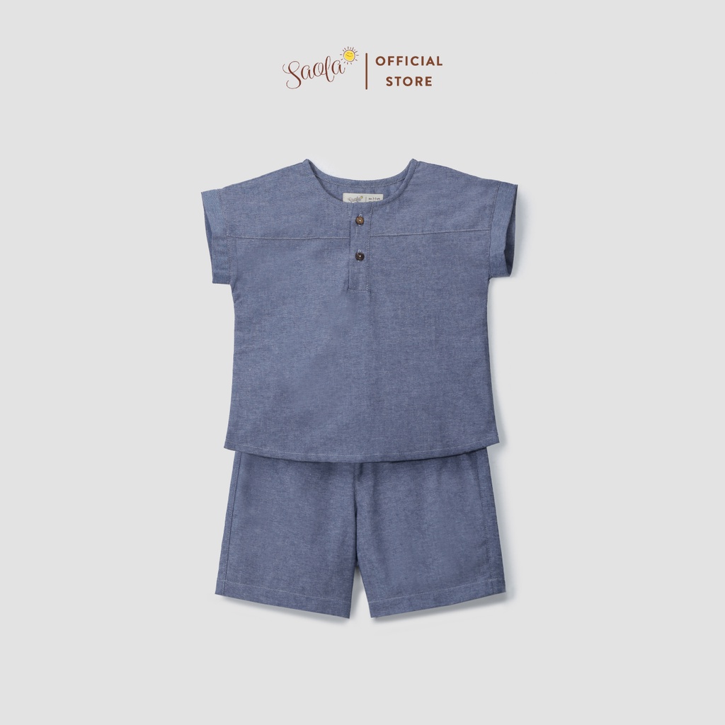Bộ Áo Quần Linen Thoáng Mát Cho Bé Trai / Bé Gái - PULPO SET - SEL012 - SAOLA KIDS CLOTHING
